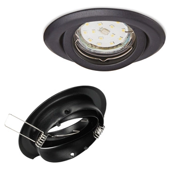 Zapuštěné halogenové bodové svítidlo GU10 černé kulaté Kobi