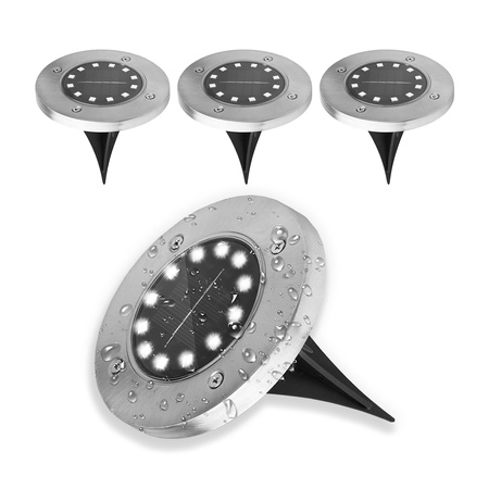4x Zahradní lampa 12x LED SOLÁRNÍ ZEMNÍ IP44