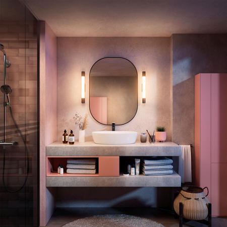 LED Světlo nad Zrcadlo 5W 730lm 2700K 44cm IP44 Černá Rover Philips