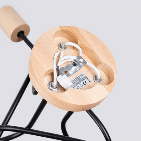 Stropní svítidlo Lustr Spider Pendant 3x E27 Přírodní dřevo Black Ember Peach Puff SL.1477 Sollux