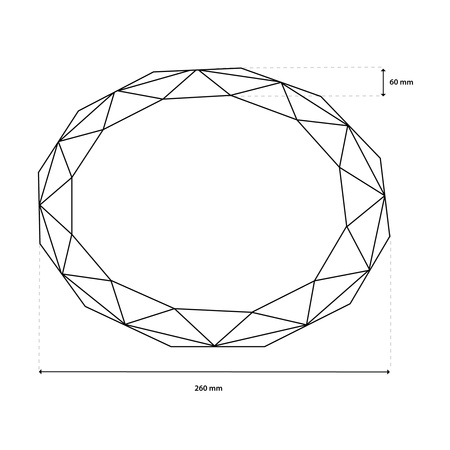 Plafond LED povrchová montáž 12W IP44 Round GLORY 2 DIAMENT 26cm LUMILED