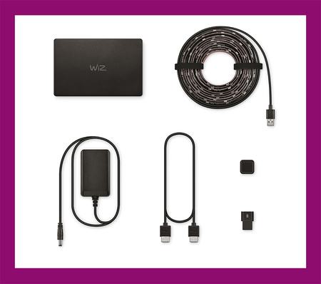 Inteligentní RGBIC LED pásek pro 55"-65" monitor TV s HDMI Sync Box Wi-Fi WiZ