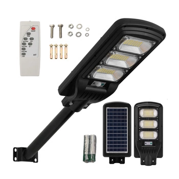 LED solární pouliční lampa 1200W 6500K Lucerna s držákem a dálkovým ovládáním