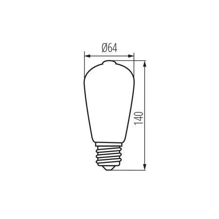 LED žárovka E27 Edison ST64 7W = 60W 806lm 4000K Neutral Clear XLED Filament Kanlux