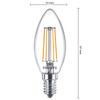 3x LED žárovka E14 svíčka B35 4,3W = 40W 470lm 2700K teplá bílá FILAMENT Philips