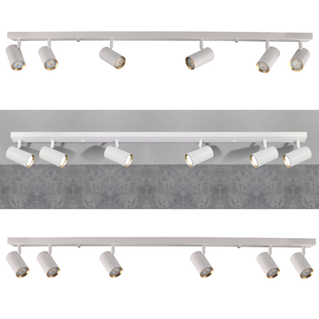 Nástěnné a stropní bodové svítidlo 6x GU10 White Gold NICEA Sanico Goldlux