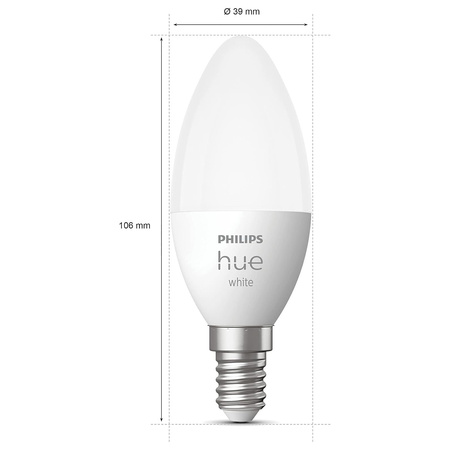 LED svíčka E14 B39 5,5W 2700K teplá bílá PHILIPS HUE White Bluetooth Zigbee žárovka