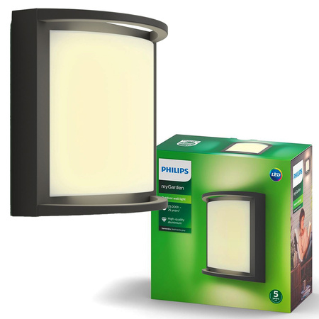 Zahradní lampa LED nástěnná lampa SAMONDRA myGarden 12W 2700K IP44 Antracit PHILIPS