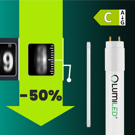 LED Zářivková trubice G13, T8 9W 160lm/W 6500K 60cm Studená bílá LUMILED