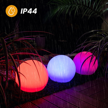 LED ATRIS Solární zahradní lampa poháněná nadzemní bílou koulí 30 cm RGB LUMILED