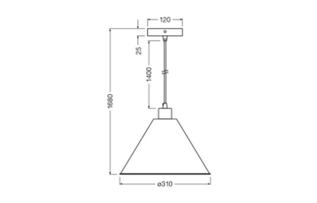 Dekorativní stropní závěsné svítidlo E27 s převisem bílý dekor Ledvance