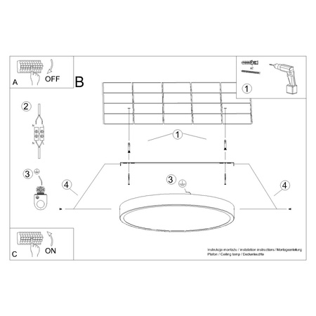 Stropní svítidlo LED Plafond 23W 3000K Warm Round 230V Onyx Sollux