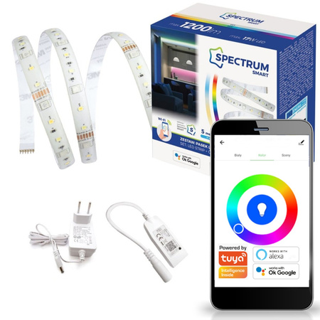 LED páska 17W RGB + CCT IP20 SMART TUYA Wi-Fi 5m spektrum LED