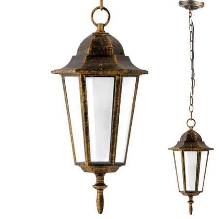 LIGURIA-LT Závěsná zahradní lampa 1xE27 92cm Patina - GOLDLUX (Polux)