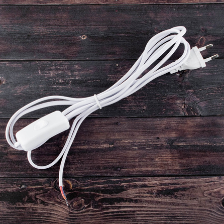 Připojovací kabel s kolébkovým přepínačem 2.5m, 2x0.5 Bílá LUMILED