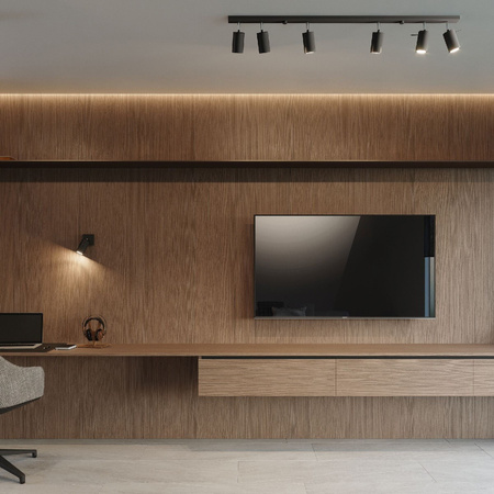 Svítidlo pro povrchovou montáž RING 2 2xGU10 Reflektor halogenový pohyblivý minimalistický černý SOLLUX