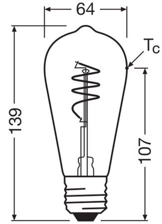 Dekorativní LED žárovka ST64 Edison E27 3,4W = 40W 470lm 2700K teplá bílá 300° Vintage 1906 Osram