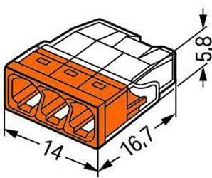 100x WAGO 2273-203 Quick Connect Instalační konektor pro WIRE 3x0.5-2.5 mm