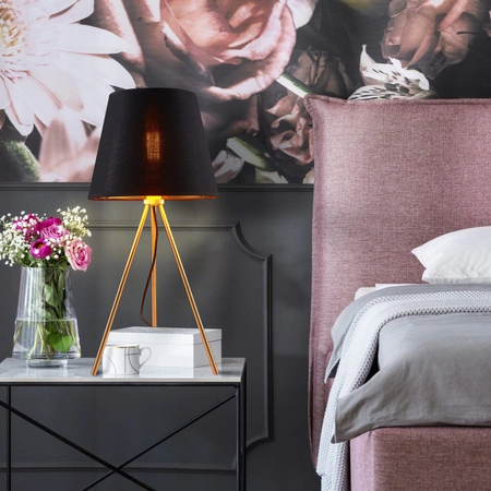 Stolní lampa E27 černá zlatá ELENA Sanico Goldlux