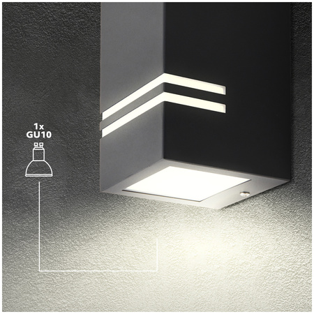 Zahradní venkovní nástěnné svítidlo GU10 IP44 Black Quazar Kobi