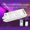 Ovladač RGB+W Ovladač LED pásků 12/24V 12A Mi-Light Wi-Fi FUT038M