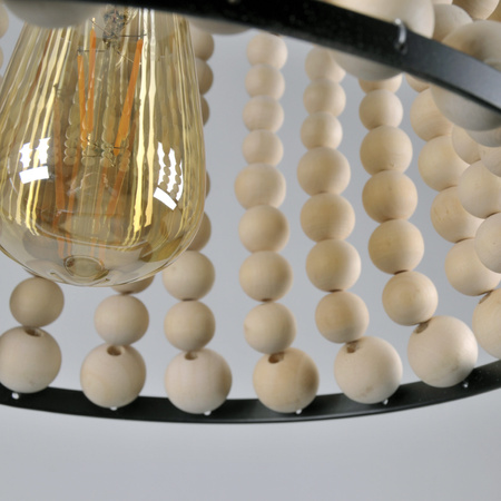 Stropní závěsné svítidlo BRENA 1x E27 převisové černé dřevo GOLDLUX (Polux)