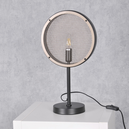 ARETE E14 Černo-zlatá stolní lampa GOLDLUX (Polux)