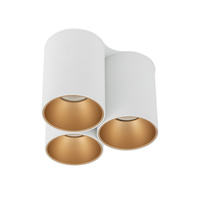 EYE TONE III Plafondová lampa 7666 Nowodvorski Bílo-zlatá 3xGU10 Stropní bodové svítidlo Moderní