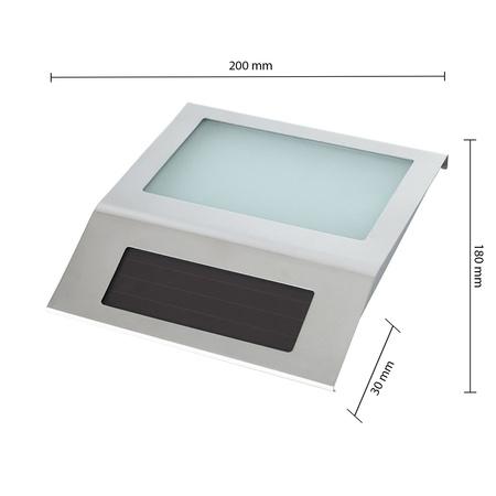 LED solární zahradní lampa Nástěnná lampa s osvětlením domovního čísla 6000K IP65 senzor stříbrný