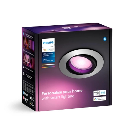 Zapuštěná montáž LED pod omítku 4,2 W 400 lm IP20 Bílá a barevná Ambiance RGB + TW Aluminium Smart SMART Zigbee Bluetooth Centura Philips HUE