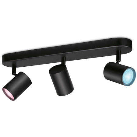 LED stropní svítidlo SPOT rail Black 3x 5W WHITE + RGB SMART WiFi WiZ