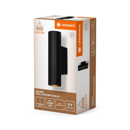 Dekorativní nástěnné svítidlo Povrchová nástěnná lampa GU10 Black Decor Ledvance