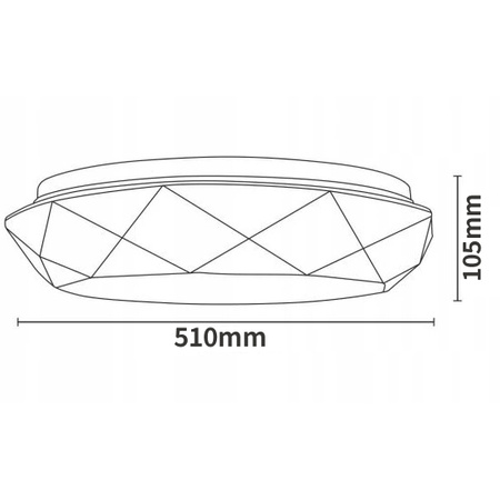 Stropní LED svítidlo Stropní svítidlo DIAMOND 72W 4680lm 51cm Vito + dálkový ovladač 3000K-6400K