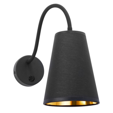 Nástěnné svítidlo s ohebným ramenem WIRE GOLD černé a zlaté moderní E27 826 TK Lighting