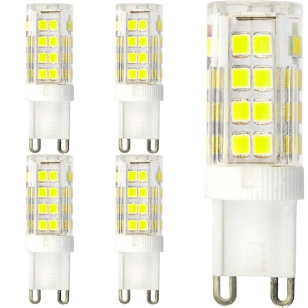 5x Žárovka LED G9, 5W = 40W 460lm 6000K 360° Studená bílá LUMILED