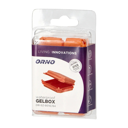Gelová dóza Gelbox Hermetic IPx8 ORNO malý blistr 4 ks Oranžový