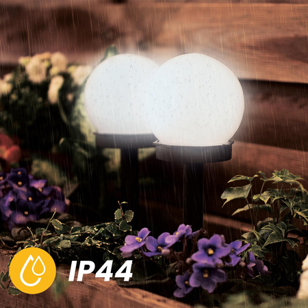 Solární LED lampa koule 10cm, Bílá ATRIS LUMILED