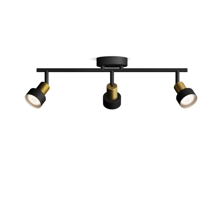 Reflektorové stropní svítidlo 3x GU10 černá-měděný vodič Philips