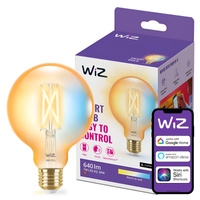 LED žárovka E27 Sphere G95 7W = 50W 640lm 2000-5000K TW FILAMENT Amber Smart SMART WiFi Bluetooth App WiZ