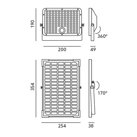 Reflektor LED Solární lampa 30W 4000K 4800lm IP65 pohybový senzor + dálkové ovládání KOBI