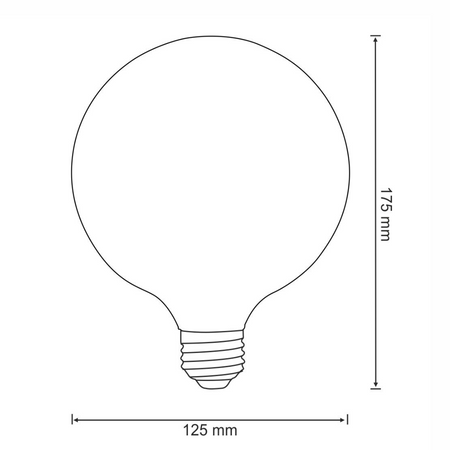 LED žárovka E27 G125 4W = 18W 320lm 2000K Teplá bílá 360° vlákno GOLDLUX (Polux)