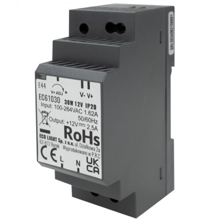 Napájecí zdroj LED na lištu DIN Premium Line 12V 30W Ecolight