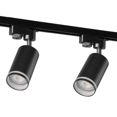 Sada přípojnic 1-fázová lišta + 3x reflektor GU10 černý PARIS Sanico Goldlux