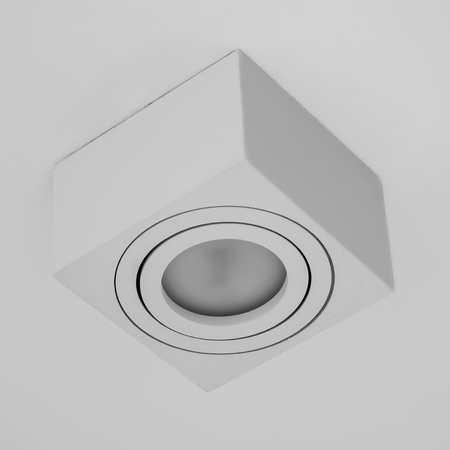 Povrchové Halogenové svítidlo 50mm, Nastavitelná Čtvercová Bílá AMAT-S + LED 7W 4000K LUMILED