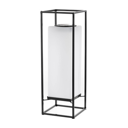 LED solární lampa Venkovní zahradní stojící lucerna 3000K IP44 38cm soumrakový senzor