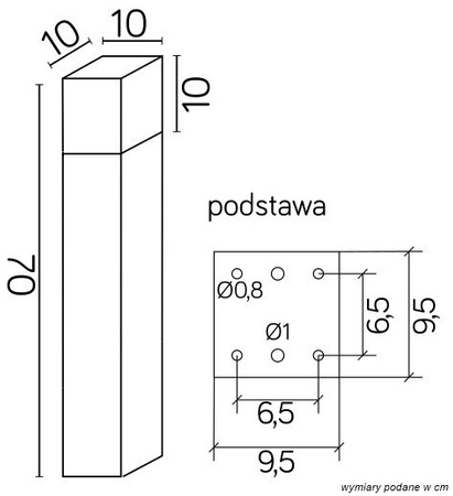 Venkovní stojící zahradní lampa Cube Max CB-MAX 700 AL E27 70cm Su-Ma