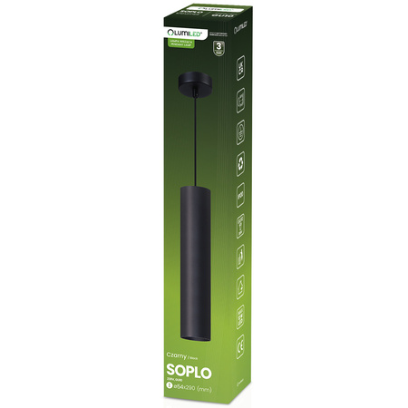 Stropní závěsné svítidlo 29cm Reflektor GU10 LED SOPLO Black LUMILED