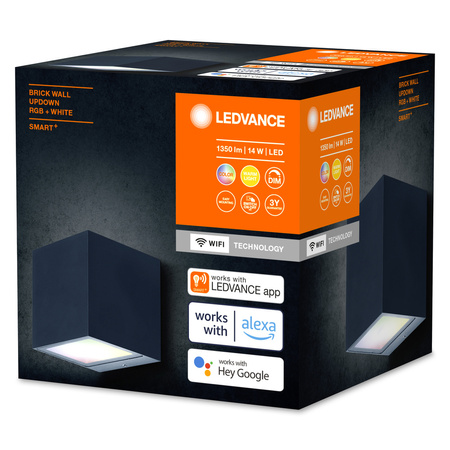 Inteligentní zahradní fasádní nástěnné svítidlo LEDVANCE WIFI SMART+ BRICK WALL 14W 550 lm LEDVANCE