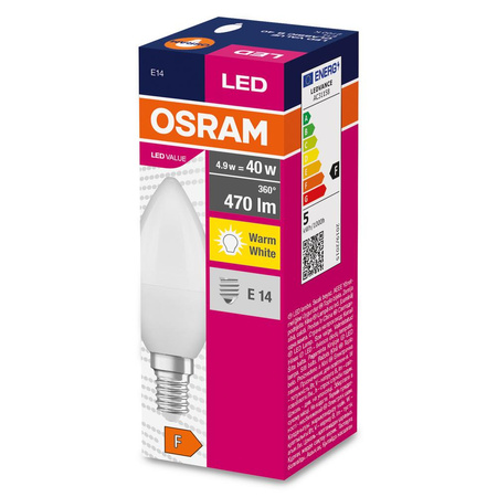 E14 B35 LED žárovka 5.7W = 40W 470lm 2700K Teplá bílá 200° OSRAM Hodnota