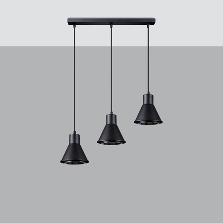 TAZILA LED závěsné stropní svítidlo 3xGU10 ES111 černé SOLLUX